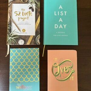 4x JOURNALS | 52 lists project, a list a day, wellness + i'm over it